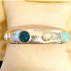 Rare! Ippolita bangle bracelet with multiple gemstones and quartz